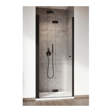 Usa nisa pliabila Radaway Nes Black DWB 80xH200 cm, stanga