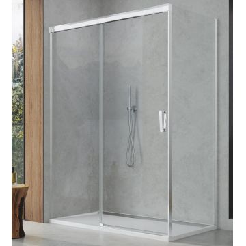 Perete lateral fix Ronal (SanSwiss) Cadura CAST 110cm  sticla AquaPerle  profil slefuit lucios