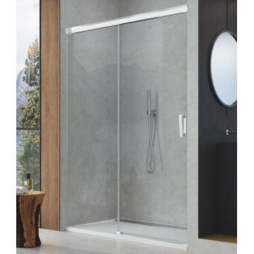 Usa de dus culisanta Ronal (SanSwiss) Cadura CAS2G 110cm orientare stanga  sticla AquaPerle  profil slefuit lucios