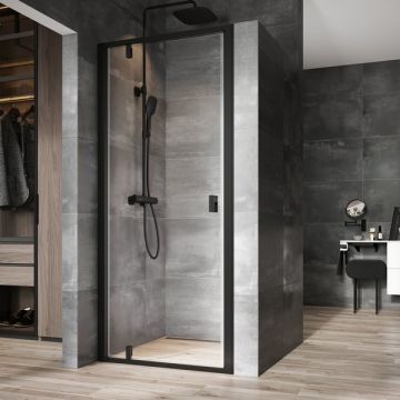 Usa de nisa batanta Ravak Nexty NDOP1-80  80cm  sticla transparenta 6mm  profil negru