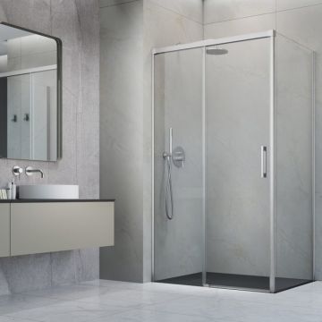 Perete lateral dreapta Radaway Idea KDJ 100 cm finisaj nichel periat-transparent sticla 6 mm
