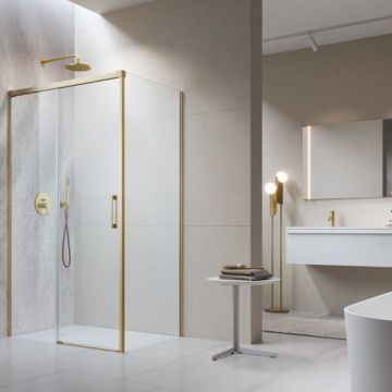 Perete lateral dreapta Radaway Idea KDJ 120 cm auriu periat-transparent sticla 6 mm