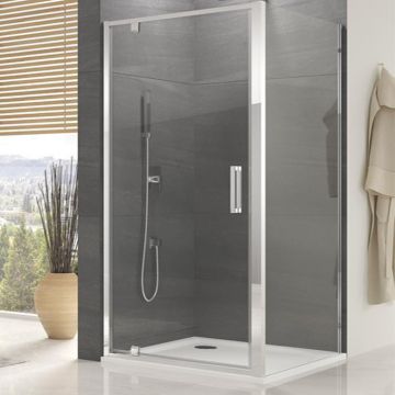 Perete lateral fix, Ronal, Ocelia, sticlă securizată 5 mm, 90 x 190, profil crom