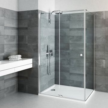 Perete lateral fix Roth Belita Elegant Neo 100 cm sticla 8 mm crom