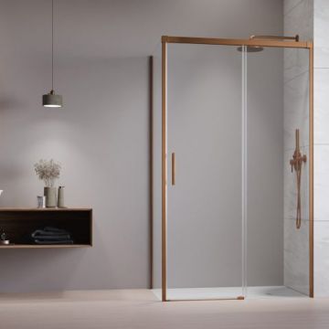 Perete lateral stanga Radaway Idea KDJ 75 cm finisaj cupru periat-transparent sticla 6 mm