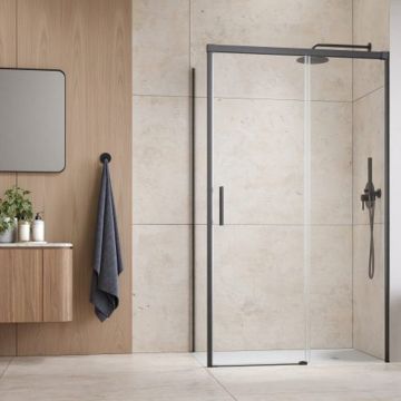 Perete lateral stanga Radaway Idea KDJ 80 cm finisaj GunMetal periat-transparent sticla 6 mm