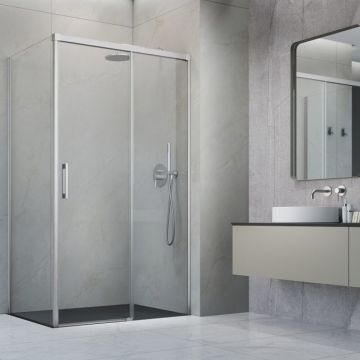 Perete lateral stanga Radaway Idea KDJ 80 cm finisaj nichel periat-transparent sticla 6 mm