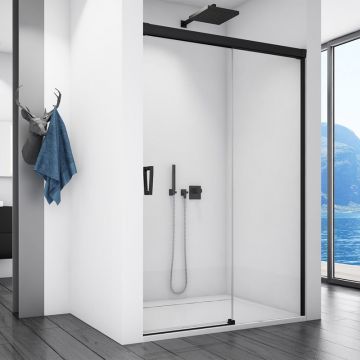 Ușă culisantă Ronal SanSwiss, Cadura 130 x 200 cm, profil negru mat