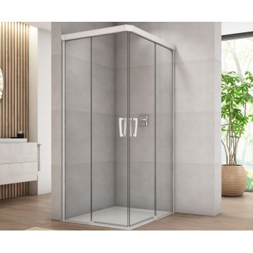 Usa de dus culisanta cu parte fixa Ronal (SanSwiss) Cadura CAE2G 90cm orientare stanga sticla AquaPerle 6mm profil alb mat Usa de dus culisanta cu parte fixa Ronal (SanSwiss) Cadura CAE2G 90cm orientare stanga sticla AquaPerle 6mm profil alb mat