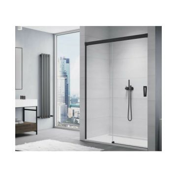 Usa de dus glisanta cu segment fix negru mat SanSwiss Cadura CAS 2 140 cm stanga