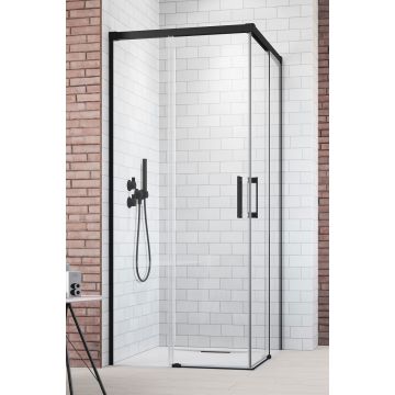 Usa de dus glisanta Radaway Idea Black KDD 90 R dreapta  90cm  profil negru