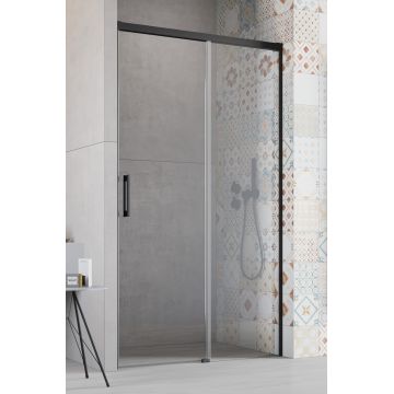 Usa de nisa culisanta Radaway Idea Black DWJ 140 R profil negru sticla 1400x2005 6 mm