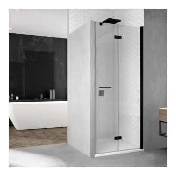 Usa de nisa pivotanta negru mat Sanswiss Solino SOL1 90x200 cm dreapta