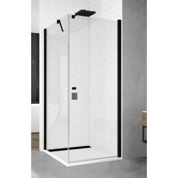 Usa de nisa pivotanta negru mat Sanswiss Solino SOL1 90x200 cm