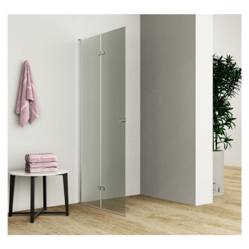 Usa de nisa pliabila Inter Ceramic 120 cm sticla 6 mm fumurie profil crom lucios