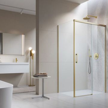 Perete lateral dreapta Radaway Idea KDJ 75 cm auriu periat-transparent sticla 6 mm