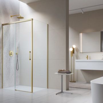 Perete lateral stanga Radaway Idea KDJ 80 cm auriu periat-transparent sticla 6 mm