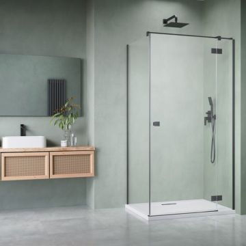 Usa de nisa batanta Radaway Essenza KDJ 100 cm sticla 6 mm finisaj GunMetal periat-transparent deschidere dreapta