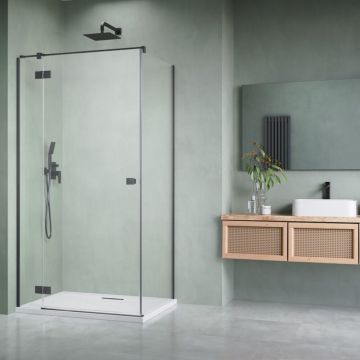 Usa de nisa batanta Radaway Essenza KDJ 120 cm sticla 6 mm finisaj GunMetal periat-transparent deschidere stanga